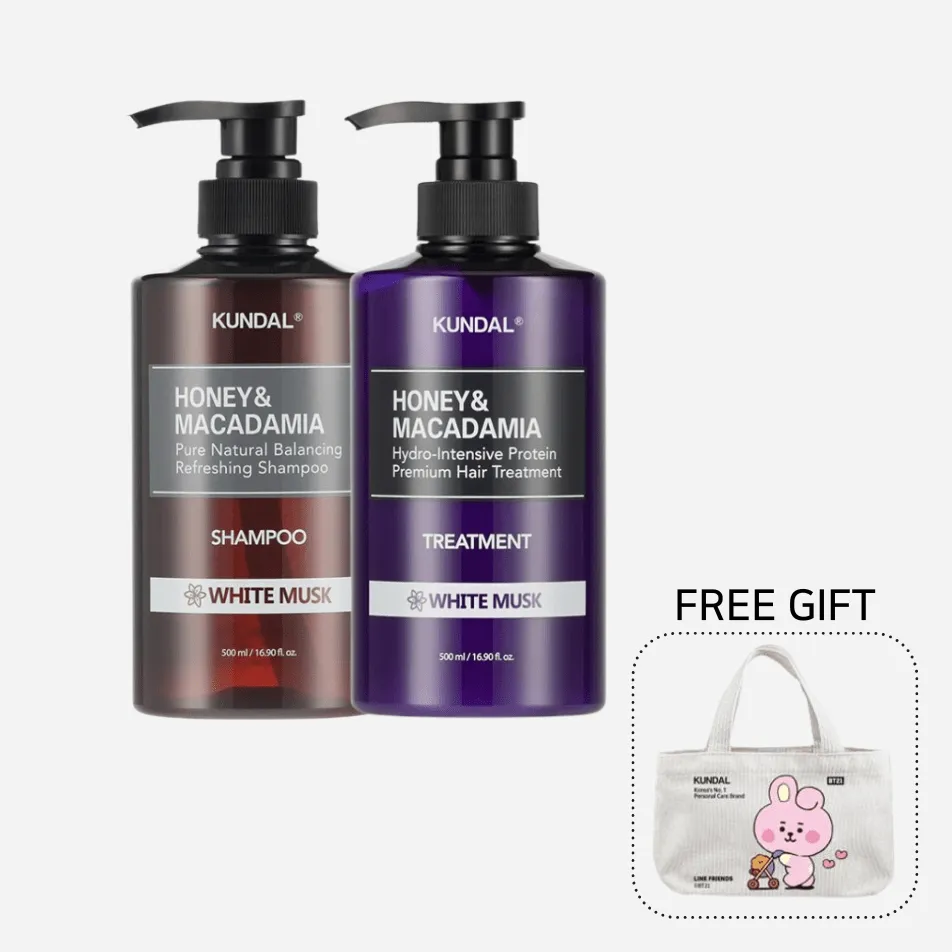 HONEY & MACADAMIA NATURE SHAMPOO & TREATMENT SET - WHITE MUSK