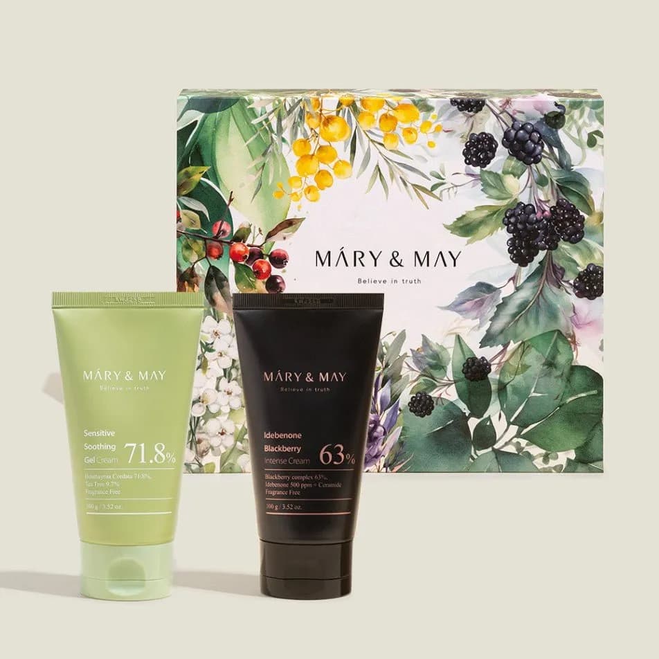 Mary&May Sensitive Soothing Gel Cream + Idebenone Blackberry Intense Cream Duo Set