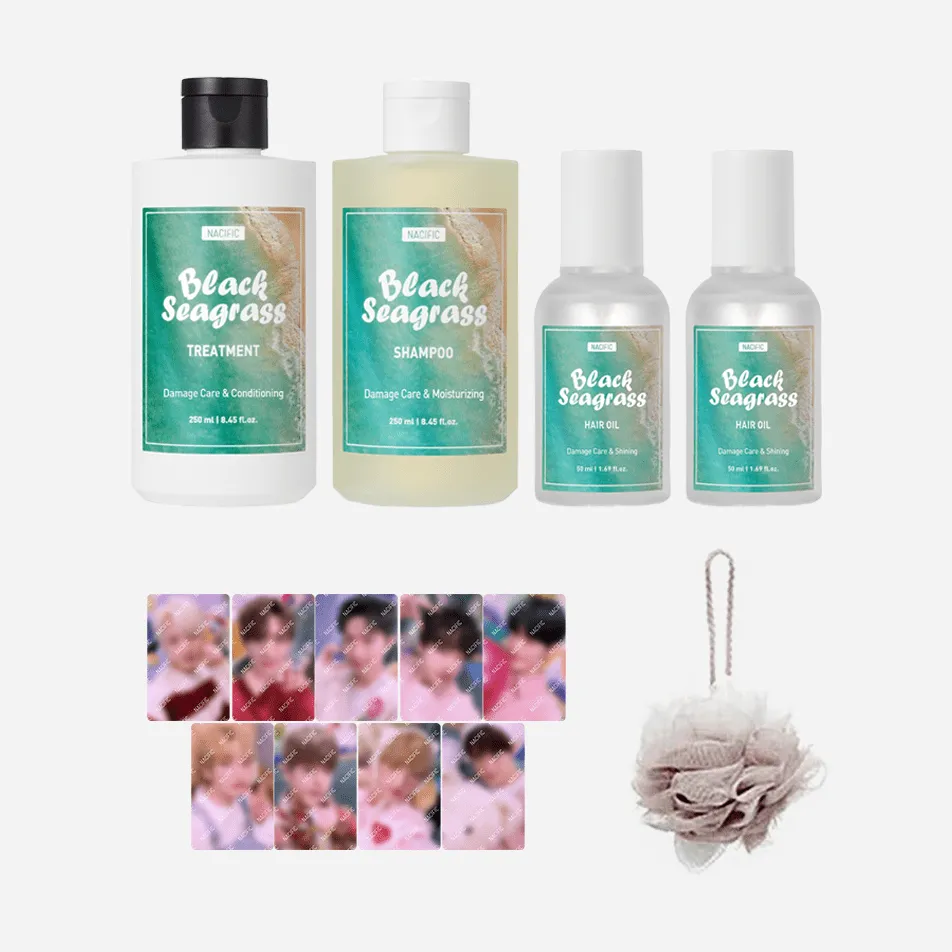 NACIFIC BLACK SEAGRASS Fresh Morning Hair Care Set with xikers Photocards and Special Gift