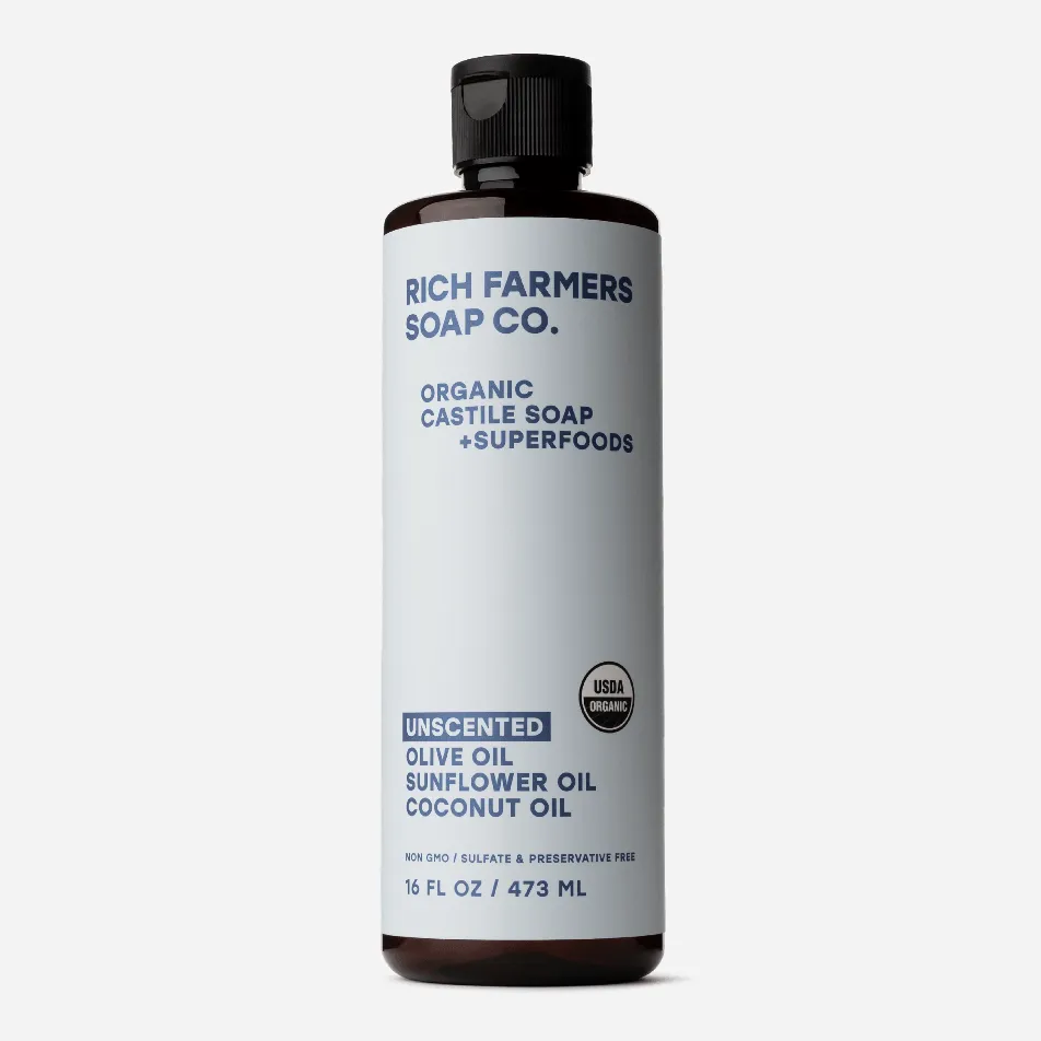 Rich Farmers Organic Liquid Castile Soap Unscented 473ml